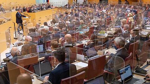 Blick in den Plenarsaal des Landtags von Bayern.