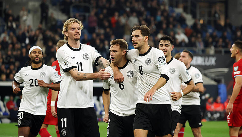 Wir wollen mehr: Gnabry, Woltemade, Kimmich, Goretzka und Pavlovic (v.l.).