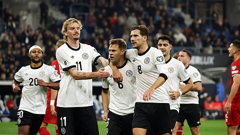 Wir wollen mehr: Gnabry, Woltemade, Kimmich, Goretzka und Pavlovic (v.l.).