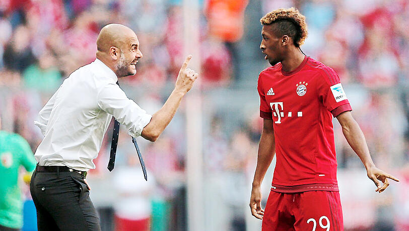 Der selbsternannte Unterschiedmacher bei der Nachhilfestunde mit Pep Guardiola: Kingsley Coman. Der selbsternannte Unterschiedmacher bei der Nachhilfestunde mit Pep Guardiola: Kingsley Coman.