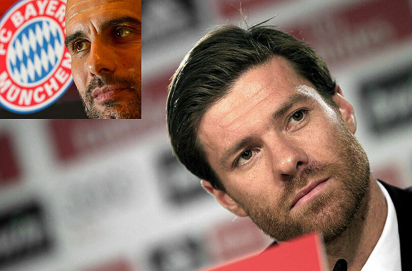 Bayerns Trainer Pep Guardiola (kleines Bild) vertraut auf die Routine von Xabi Alonso.