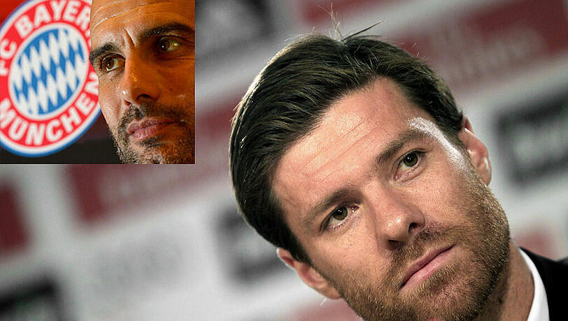 Bayerns Trainer Pep Guardiola (kleines Bild) vertraut auf die Routine von Xabi Alonso. Bayerns Trainer Pep Guardiola (kleines Bild) vertraut auf die Routine von Xabi Alonso.