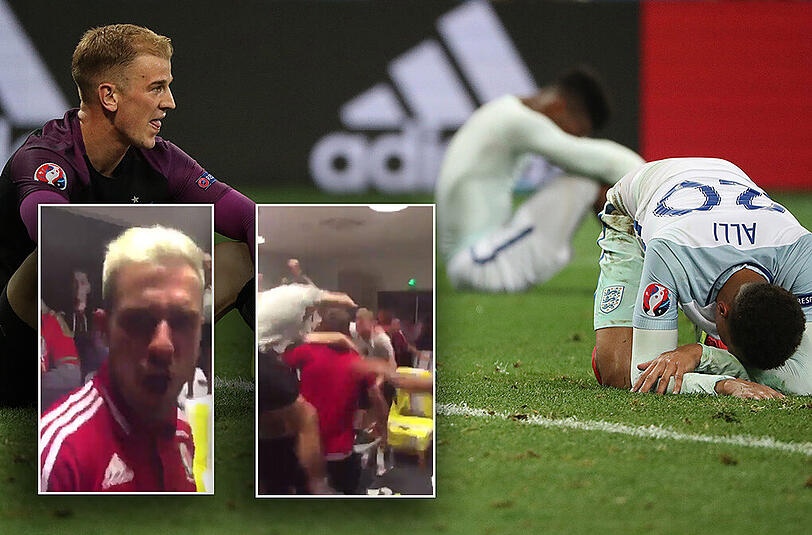 Vereinigtes Königreich? England flog im Achtelfinale gegen Island raus, die walisische Nationalmannschaft bejubelte die Blamage in der Kabine.