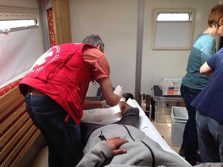 Die Allgäuer Hilfsorganisation &bdquo;humedica&ldquo; hilft im Flüchtlingscamp von Idomeni