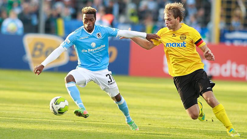 Bald Kollegen bei den Löwen? Bayreuths Kapitän Kristian Böhnlein, hier im Zweikampf mit Nono Koussou vom TSV 1860.