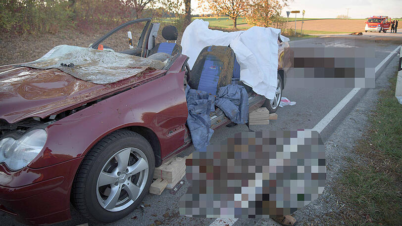 Ein Mercedes mit Totalschaden, ein schwerverletzter Autofahrer und zwei tote Pferde auf der Landstraße. Die schrecklichen Bilder aus Gangkofen
