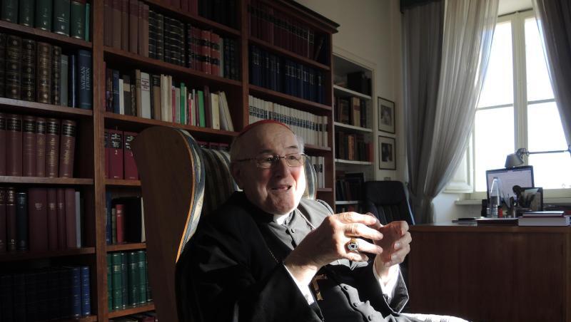 Der deutsche Kardinal und Theologe Walter Brandmüller sitzt in seinem Arbeitszimmer im Vatikan. Er feiert am 5. Januar seinen 90. Geburtstag. Der deutsche Kardinal und Theologe Walter Brandmüller sitzt in seinem Arbeitszimmer im Vatikan. Er feiert am 5. Januar seinen 90. Geburtstag.