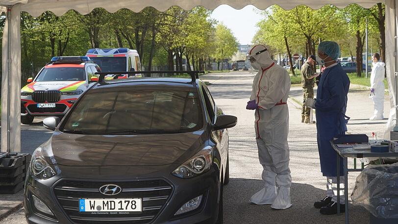 Die Corona-Teststation der Bundeswehr.