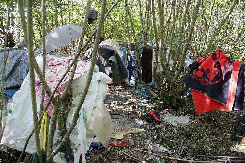 Das Obdachlosen-Camp in Altperlach.