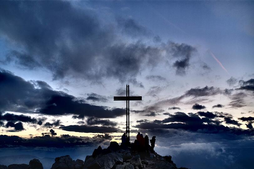 Sonnenuntergang am Weißhorn.