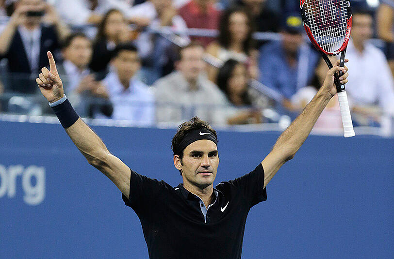 Hartes Stück Arbeit. Roger Federer hat das Halbfinale der US-Open erreicht.