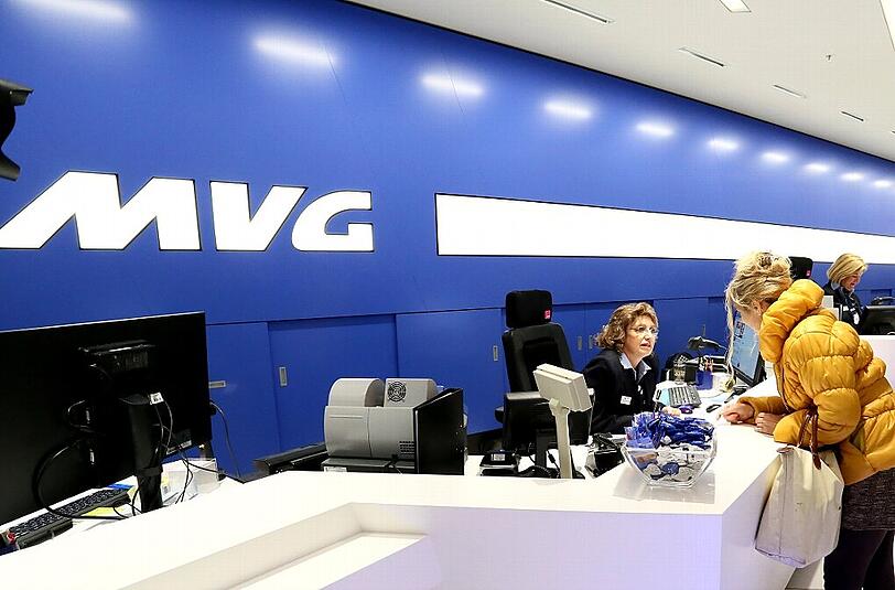 Innenansicht: Das neue MVG-Kundencenter im U-Bahnzischengeschoss am Münchner Hauptbahnhof.
