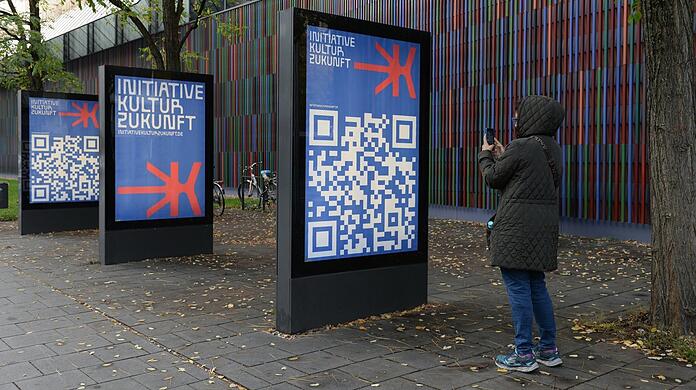 Auch vor dem Museum Brandhorst an der Theresienstraße hängen bereits die Plakate der "Initiative Kulturzukunft".
