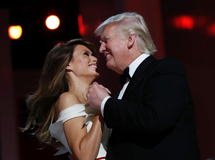 Donald und Melania Trump bei den Feierlichkeiten nach seiner Amtseinführung.