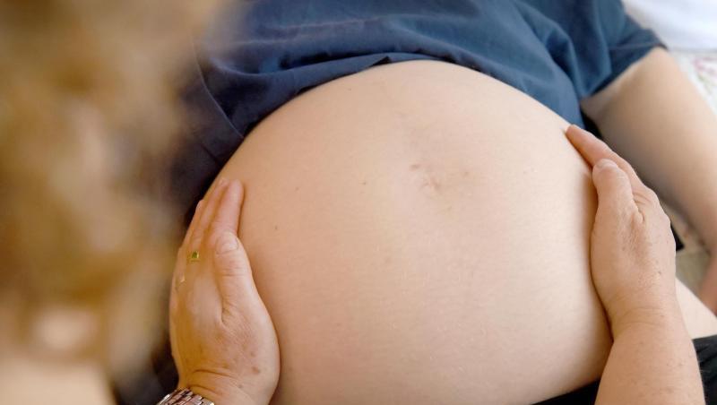Eine Hebamme tastet den Bauch einer Frau ab. Gesundheitsminister Jens Spahn will angehende Hebammen zum Studium schicken. Eine Hebamme tastet den Bauch einer Frau ab. Gesundheitsminister Jens Spahn will angehende Hebammen zum Studium schicken.