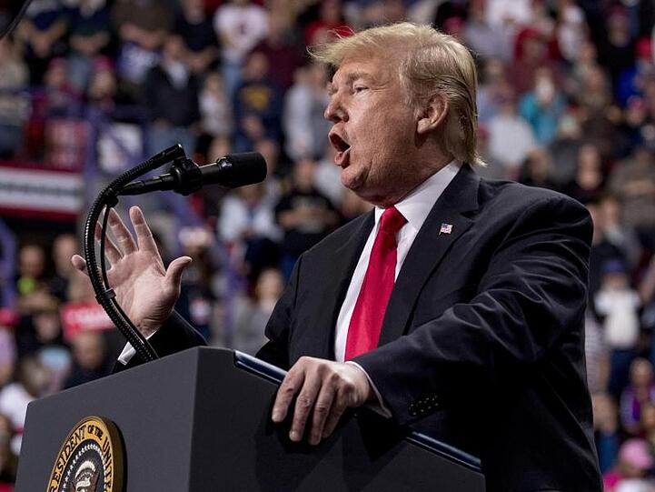 Donald Trump, Präsident der USA, spricht bei einer Kundgebung in Wisconsin.