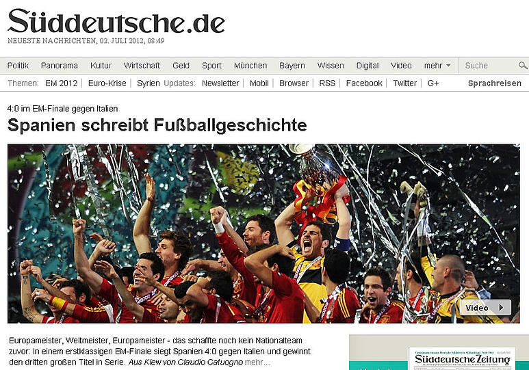 Internationale Stimmen: Die Pressestimmen: Spanien gegen Italien - Bilder - Abendzeitung München