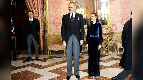 K&ouml;nig Felipe VI. und K&ouml;nigin Letizia beim Neujahrsempfang des diplomatischen Korps.