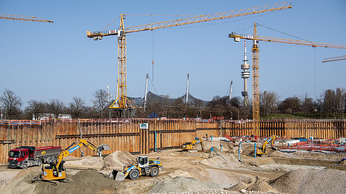 Baustelle im Olympiapark: der SAP Garden.