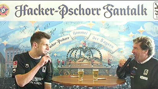 Gui Vallori im Hacker Pschorr-Fantalk nach dem Spiel des TSV 1860 München gegen den FC Ingolstadt