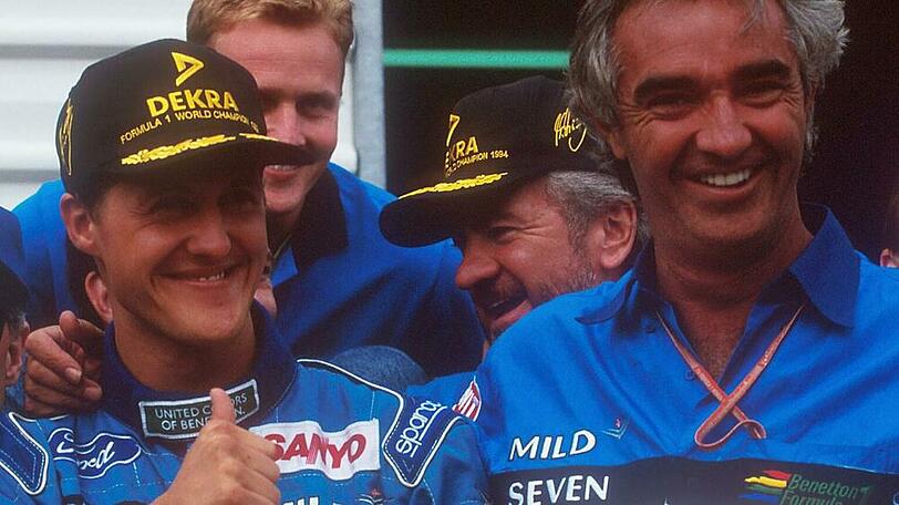 Michael Schumacher (l.) und Flavio Briatore feierten 1994 in Adelaide einen großen Erfolg
