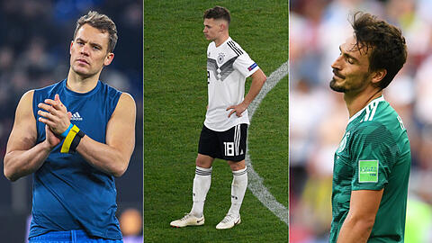 Das Jahr der "Ohrfeigen" - unter anderem für die Bayern-Spieler Manuel Neuer, Joshua Kimmich und Mats Hummels (von links) als Rückblick im negativen Ranking: von ganz schlimm bis schlimm über passabel und &ndash; auch das gab es &ndash; ganz gut. Die Bilder.