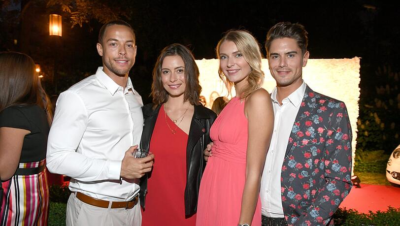 Andrej Mangold mit Jennifer Lange und Dominik Bruntner mit Freundin Jolina Fust Andrej Mangold mit Jennifer Lange und Dominik Bruntner mit Freundin Jolina Fust