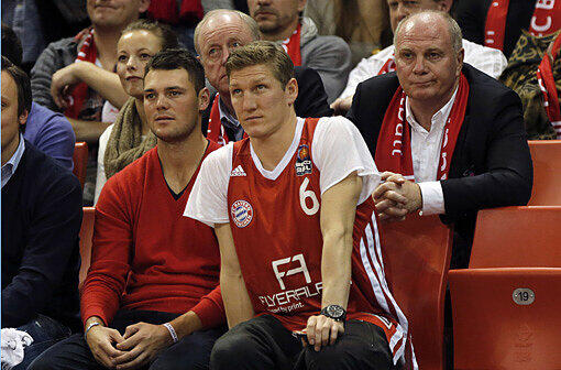 Martin Kaymer, Bastian Schweinsteiger und Uli Hoeneß