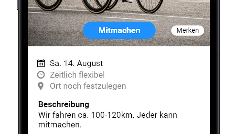 Unter anderem zu Radtouren kann man sich über Pingmazing verabreden. Unter anderem zu Radtouren kann man sich über Pingmazing verabreden.