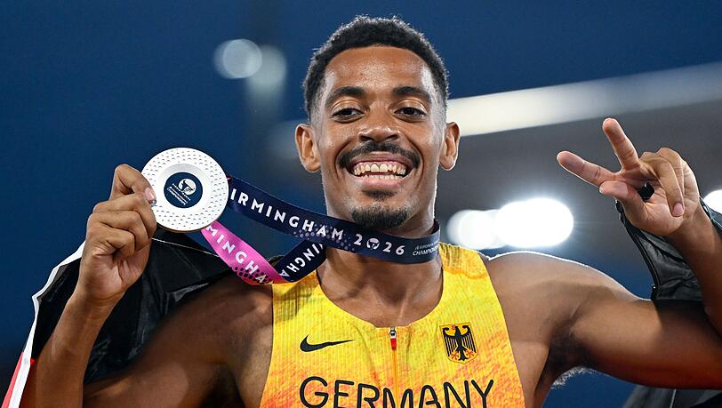 Emil Agyekum hat EM-Silber über 400 Meter Hürden gewonnen. Emil Agyekum hat EM-Silber über 400 Meter Hürden gewonnen.