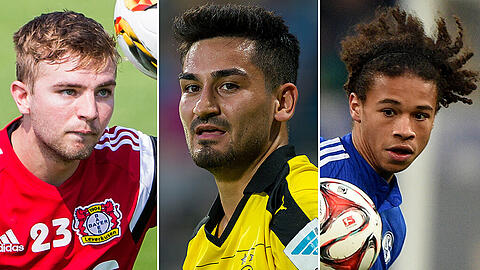 Von links: Christoph Kramer, Ilkay Gündogan und Leroy Sané.