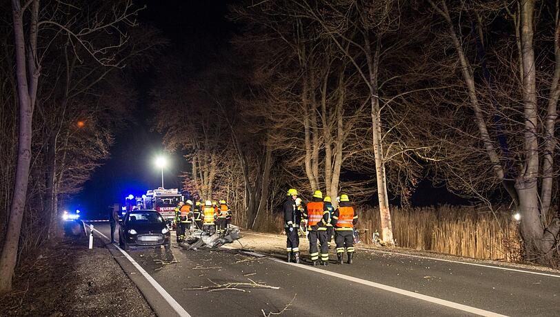Der Fahrer krachte am Samstagabend mit seinem Suzuki in einen Baum. Er verstarb noch an der Unfallstelle. Der Fahrer krachte am Samstagabend mit seinem Suzuki in einen Baum. Er verstarb noch an der Unfallstelle.