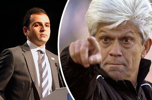 Unterhielten sich gemeinsam im Löwenstüberl: Ex-Löwen-Trainer Werner Lorant (re.) und Noor Basha, der Cousin von Hasan Ismaik
