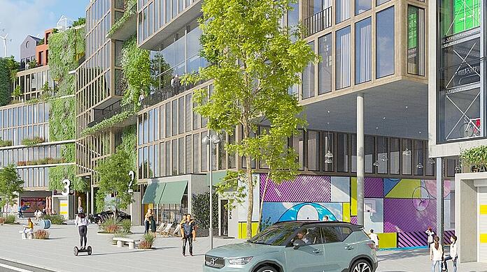 Unten wird geparkt, oben gearbeitet, gewohnt oder gemeinschaftlich verwaltet: Das modulare Konzept soll Platzprobleme lösen.
