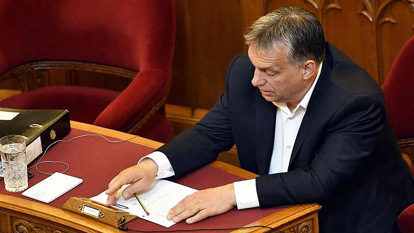 Ungarns Ministerpräsident Viktor Orban im Parlament in Budapest.