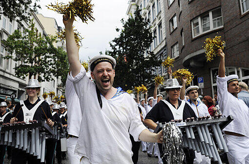 Der Spielmannszug auf dem Hamburger CSD.