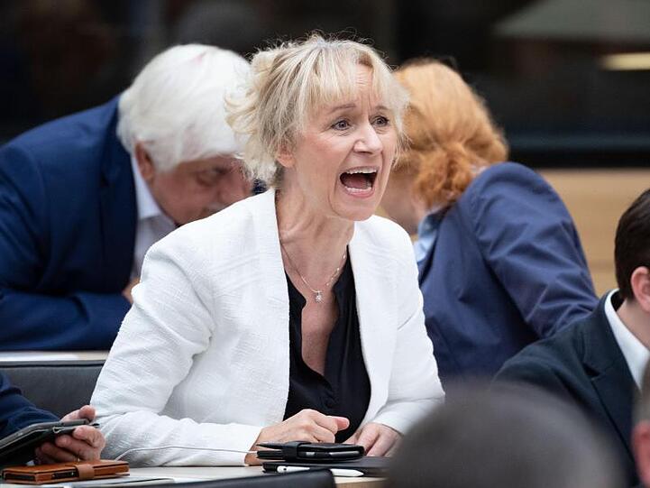 Die AfD-Abgeordnete Christina Baum im November 2018 im Landtag von Baden-Württemberg.