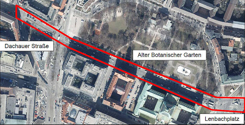 Die Elisenstraße entlang des Alten Botanischen Gartens ist momentan noch ganz ohne Radweg &ndash; und ein gefährliches Pflaster für Fahrradfahrer.