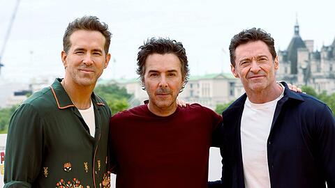 Das Erfolgsteam hinter "Deadpool & Wolverine": Ryan Reynolds, Shawn Levy und Hugh Jackman (v.l.n.r.).