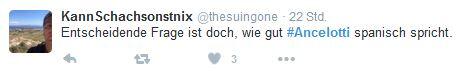 Wir können Twitter-User @thesuingone beruhigen: Aus seiner Zeit in Spanien beherrscht der Italiener die spanische Landessprache.