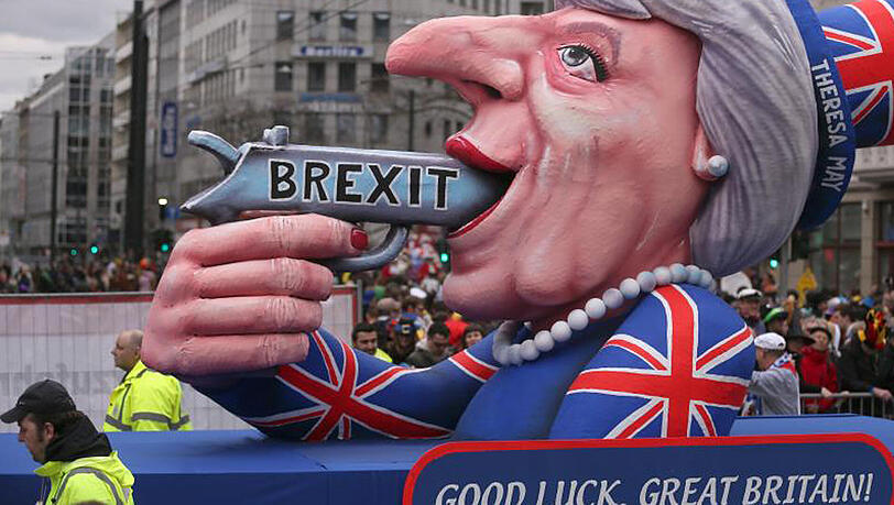 So sahen am Rosenmontag die Düsseldorfer Karnevalisten die Lage der britischen Regierungschefin Theresa May. So sahen am Rosenmontag die Düsseldorfer Karnevalisten die Lage der britischen Regierungschefin Theresa May.