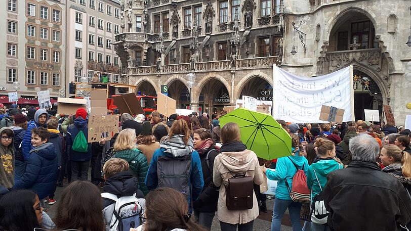 "Feinstaub is in the Air"; Schilder für den Klimaschutz