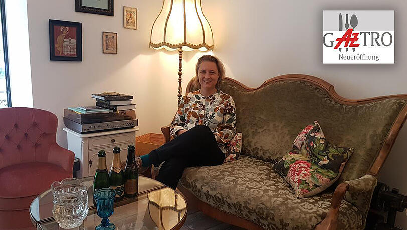 Nicola Neumann in ihrem neuen Champagner-Wohnzimmer an der Alten Messe. Nicola Neumann in ihrem neuen Champagner-Wohnzimmer an der Alten Messe.