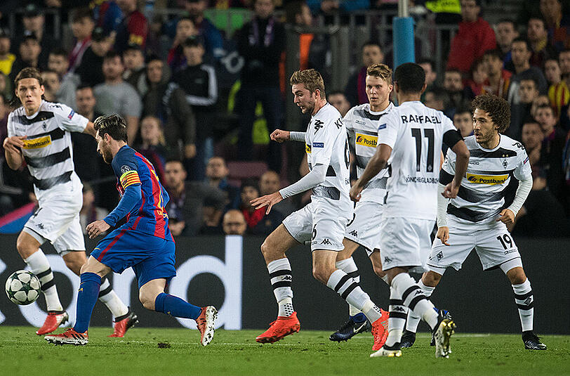 Der FC Barcelona - hier mit Lionel Messi - fertigte am Mittwoch Borussia Mönchengladbach in der Champions League 4:0 ab.