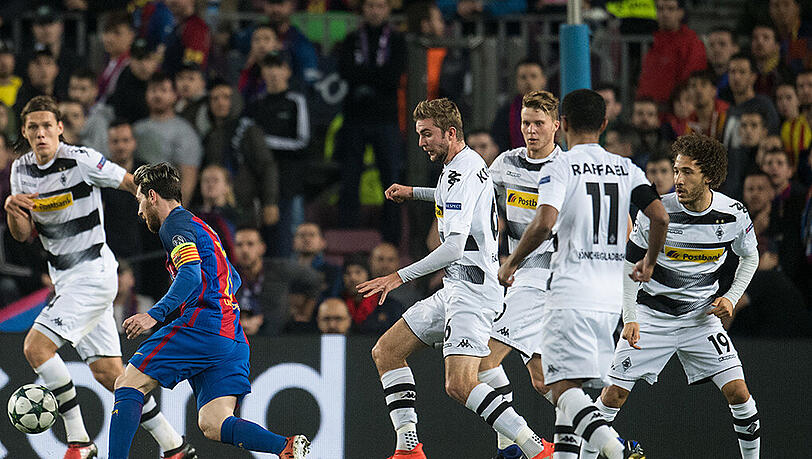 Der FC Barcelona - hier mit Lionel Messi - fertigte am Mittwoch Borussia Mönchengladbach in der Champions League 4:0 ab. Der FC Barcelona - hier mit Lionel Messi - fertigte am Mittwoch Borussia Mönchengladbach in der Champions League 4:0 ab.