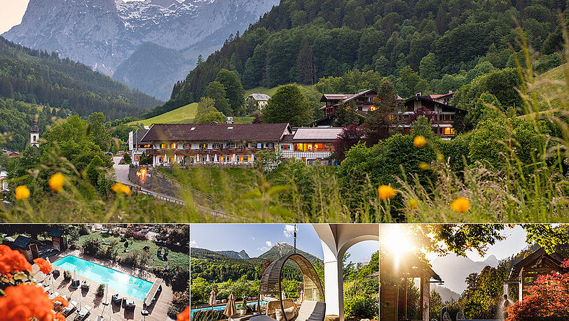 Umrahmt vom UNESCO Biosphärengebiet Berchtesgadener Alpen bietet das Berghotel Rehlegg nachhaltigen Wellnessurlaub am Watzmann. Umrahmt vom UNESCO Biosphärengebiet Berchtesgadener Alpen bietet das Berghotel Rehlegg nachhaltigen Wellnessurlaub am Watzmann.