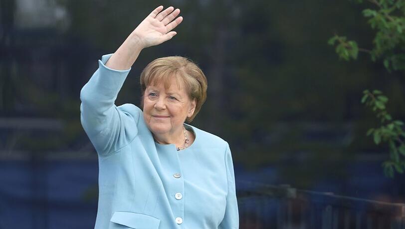 Angela Merkel bei der Er&ouml;ffnungszeremonie des Obama Presidential Center.