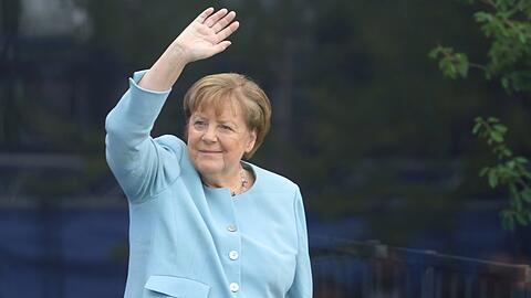 Angela Merkel bei der Er&ouml;ffnungszeremonie des Obama Presidential Center.