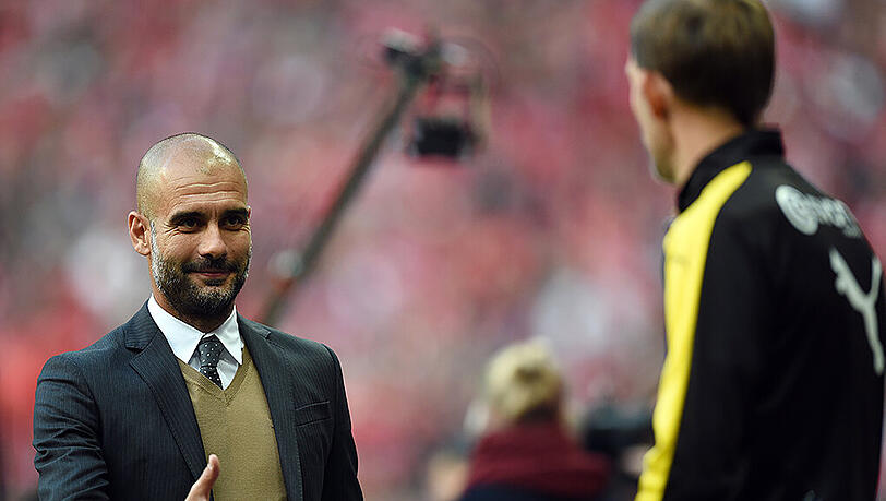 Pep Guardiola lobt BVB-Coach Thomas Tuchel in den höchsten Tönen. Pep Guardiola lobt BVB-Coach Thomas Tuchel in den höchsten Tönen.