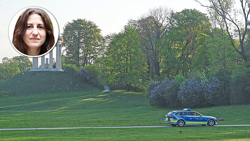 Am Samstagmittag fährt eine Streife durch den Englischen Garten.